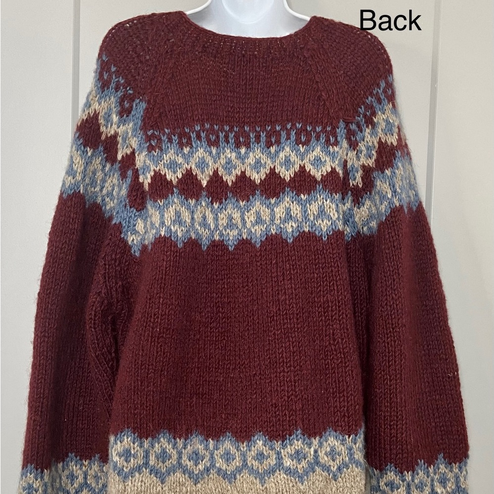 100% Wool Maroon Sweater - Picture 2 of 3